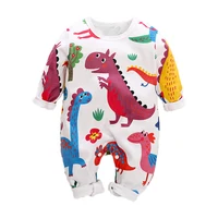 

YIERYING 2019 new 100% cotton dinosaur print cute baby boy romper DZ005