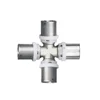Universal multilayer compression fittings cross for heating or gas system