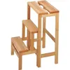 Multi-Purpose Folding Ladder Stool Oak Ladders Multi-Purpose Three-Step Ladder Portable Solid Wood Climb high Fishing Stool,