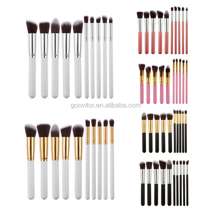 

10 pcs makeup brush set cosmetic Makeup Tools Set Make Up Brushes, 6 colors