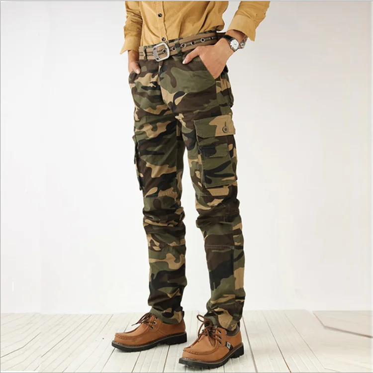 

2019 new men's overalls large size camouflage trousers high quality sweatpants outdoor Trousers Mountaineering male pocket, Picture color