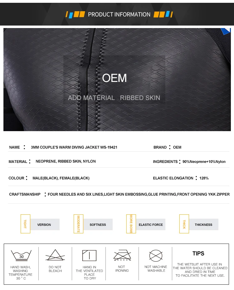2019 Customized 3mm Full Sleeves Light Diving Wetsuit Neoprene Fabric Freediving Wetsuit