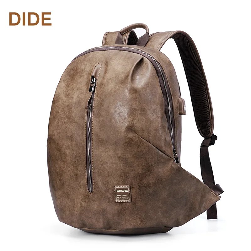 

DIDE Leather Waterproof Best Laptop backpack for Men, Khaki/ customized available