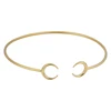 New Products Stainless Steel Cuff Bangle Double Moon Charm Bracelet Femme