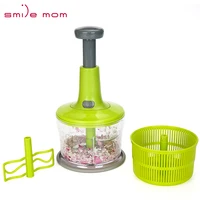 

Smile mom 3 in 1 Hand Press Slicer Manual Salad Spinner Vegetable Food Onion Swift Chopper