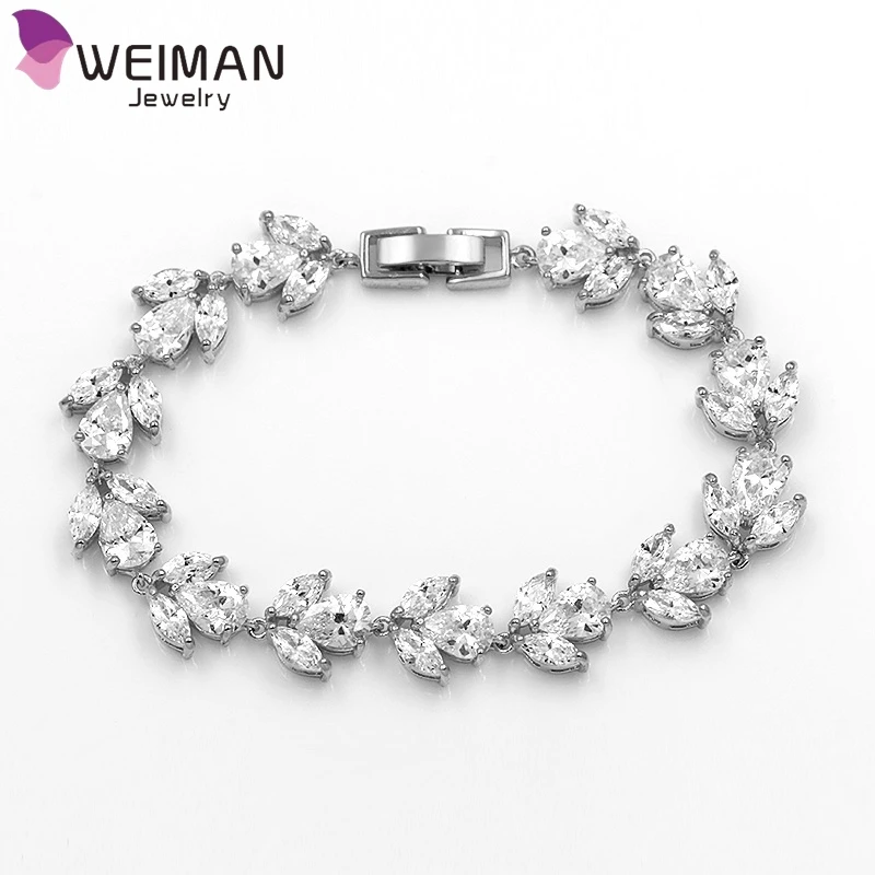 

Marquise & Teardrop Cubic Zirconia CZ Crystal Tennis Wedding Bracelet