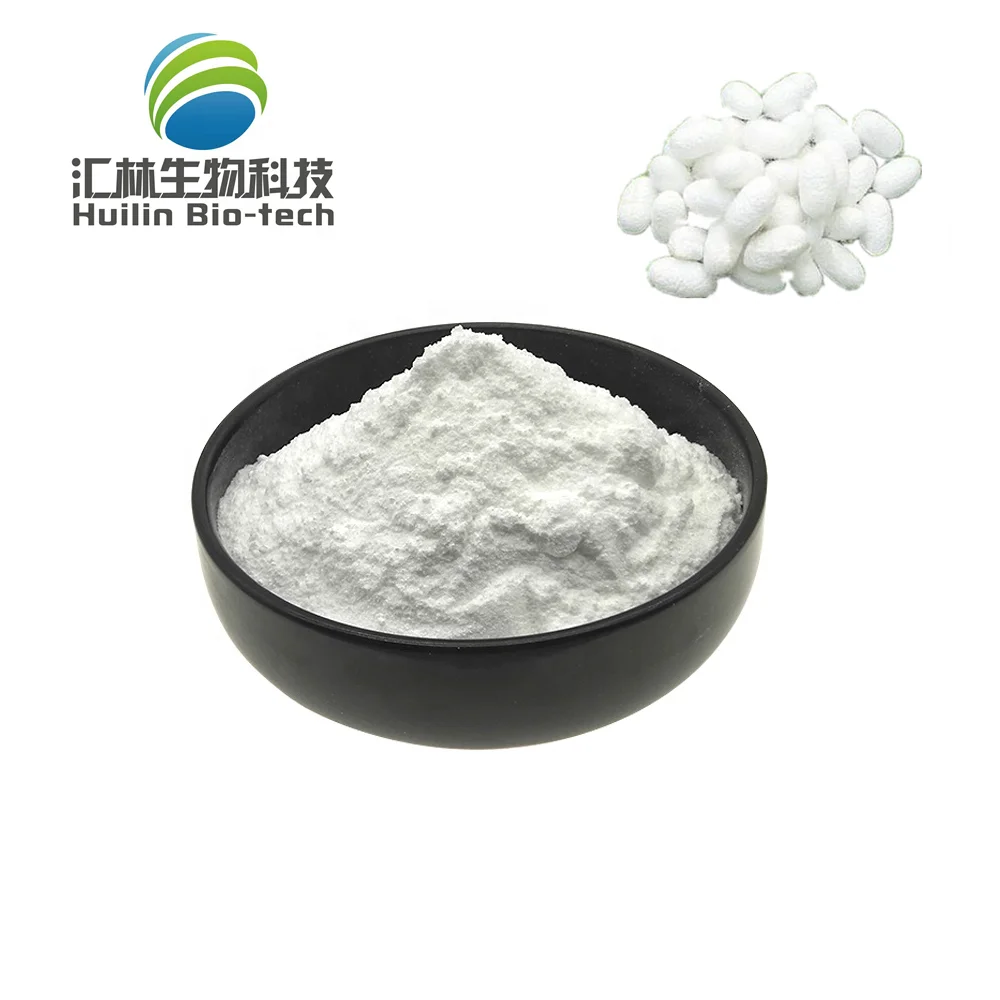 Cosmetic Grade Natural Silk Sericin Powder Silk Fibroin Hydrolyzed Silk ...