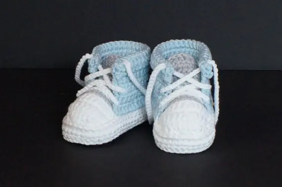 Baby Boys First Walkers Handmade Crochet Sports Tennis shoes Infant Toddler Knitted Sneakers Newborn Crib Booties