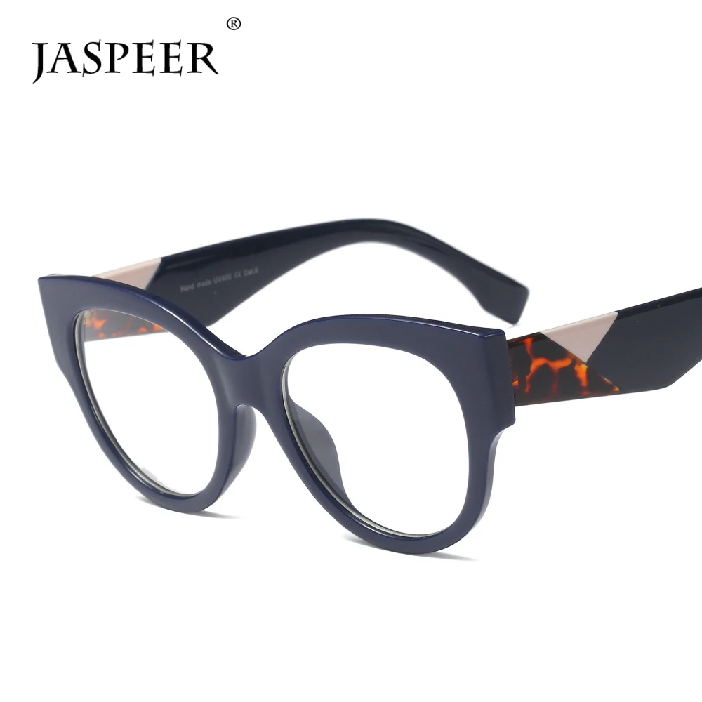 

Jaspeer 2018 Fashion women Cat eyes Plastic Frames glasses optical eyewear, Grey;g15;brown