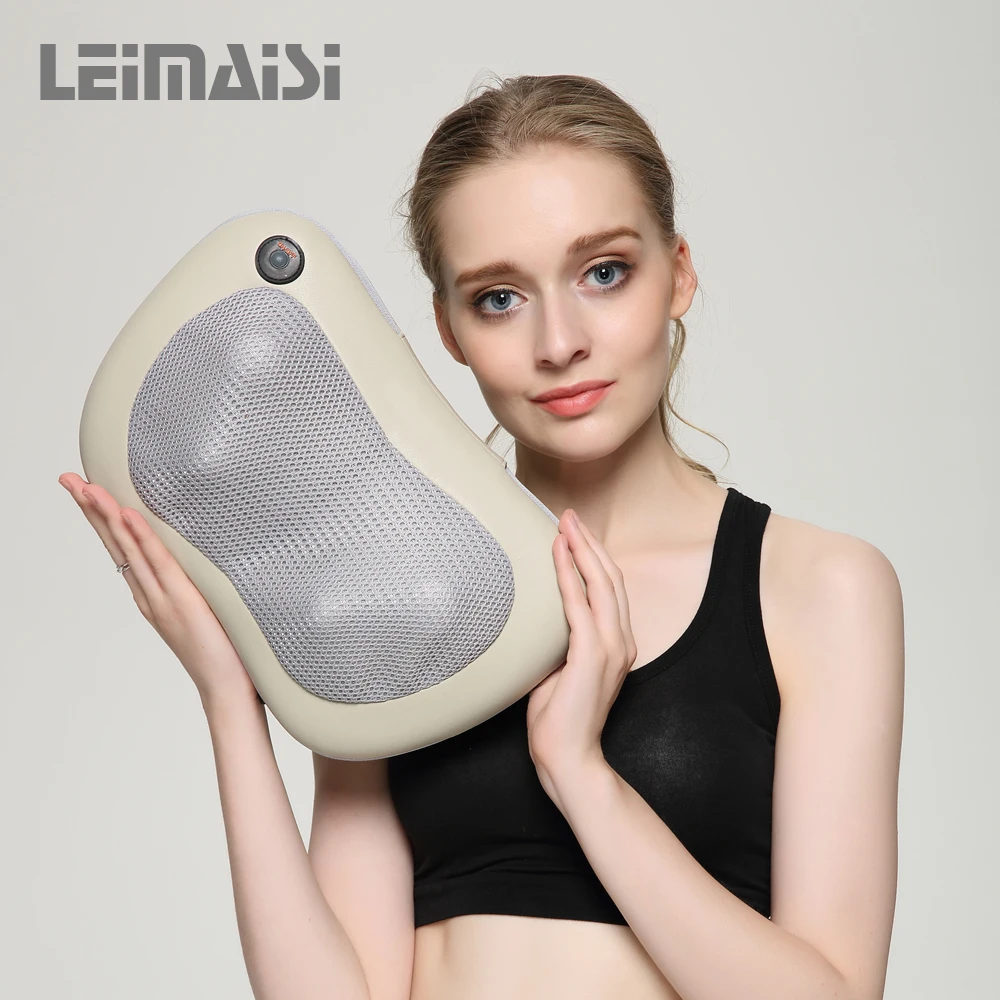 
hot sale portable heated electric shiatsu car and home massage pillow 