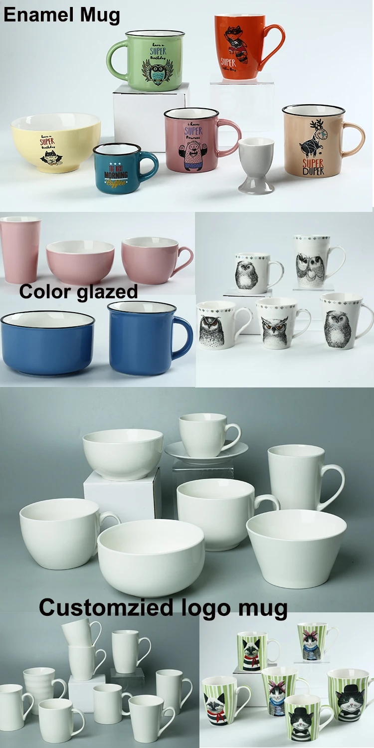 Food Grade Fish Printed Deep Salad Bowls Personalized Ceramic Cereal Bowl