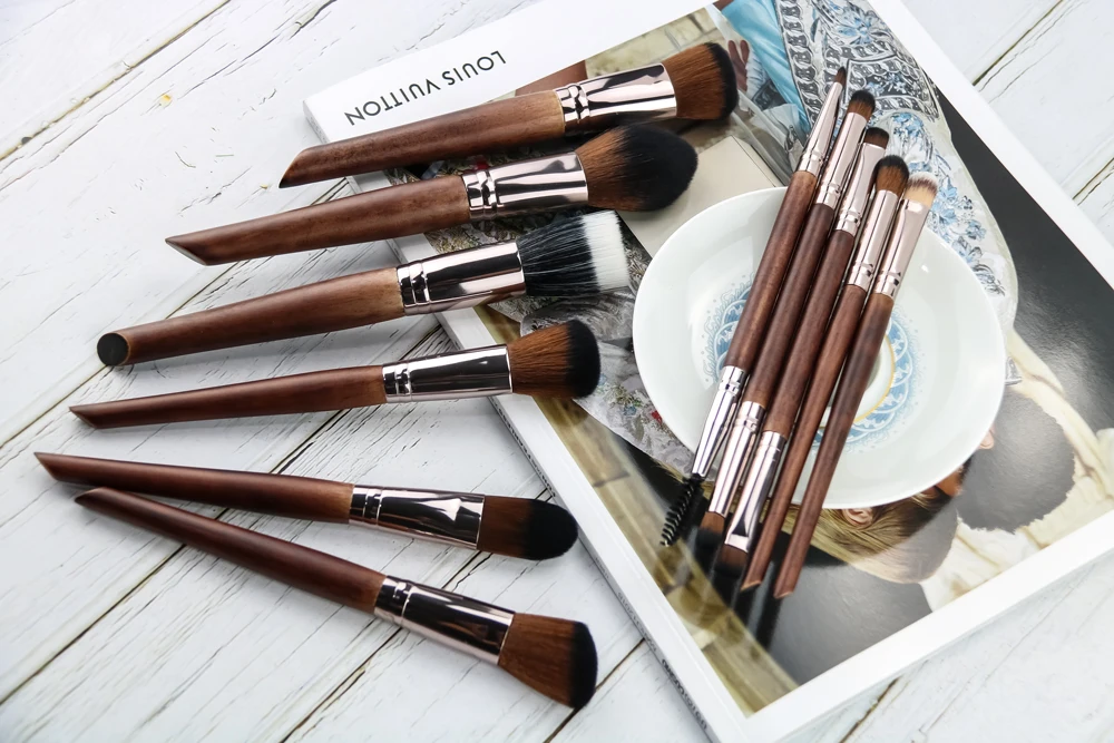 Foundation Brush Wood Handle Cruelty Free 11pcs Makeup Brushes Buy