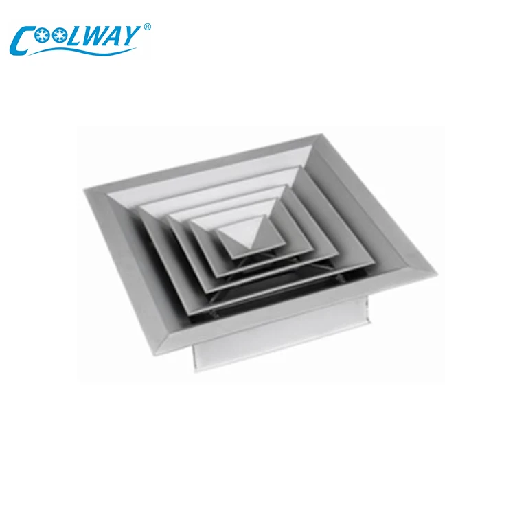Durable Hot Sales Air Conditioning Customized Diffuser Hvac System Aluminum Plastic 4 Way square Ceiling Diffuser AC Part