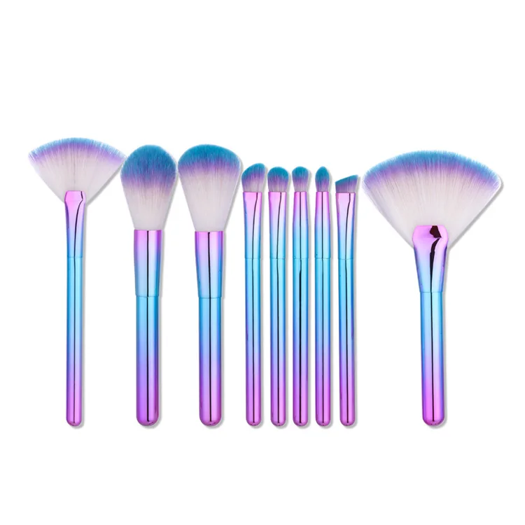 

9PCS Color Changing Cosmetics Brushes Set Makeup Kit Glitter, 2 colors available