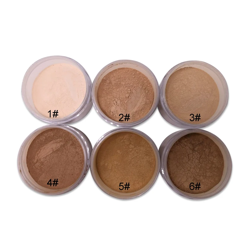 

Professional Private Label Oil Control Setting Mineral Powder Cruelty free mineral loose powder make up, 6 colors