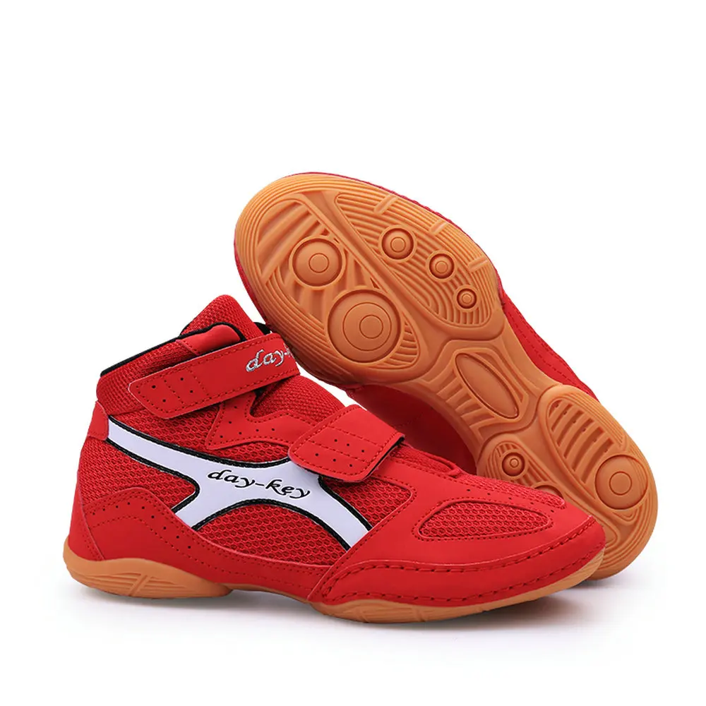 

Wholesale custom made make your own chinese leather sports kids sambo wrestling shoes for sale, Red;blue or customized