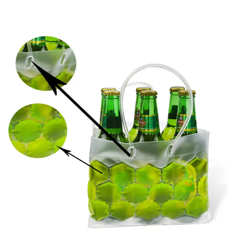 Keeping Cooling Pvc Gel Cooler 6 Bottle Wine Bag Flexible Ice Packs For