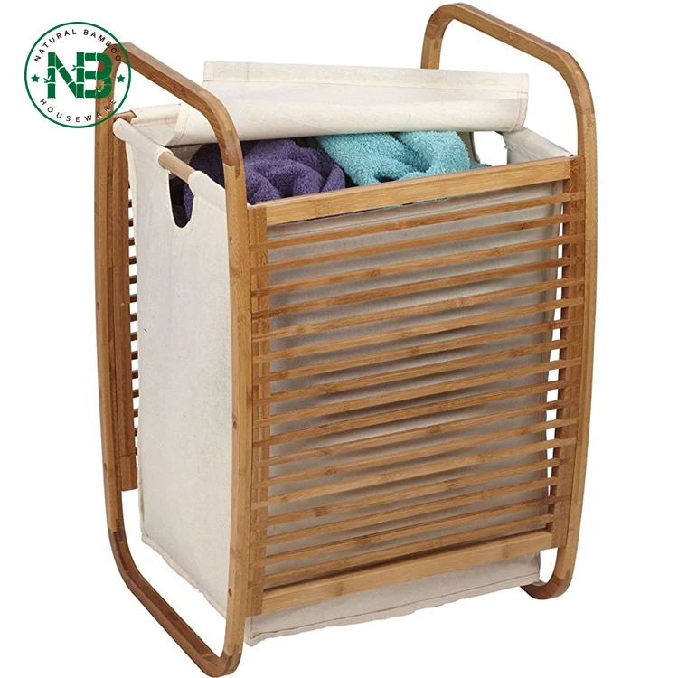 Compact Bamboo Laundry Hamper Basket Buy Bamboo Laundry Hamper