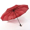 190t 210t fully automatic auto open 3 folding pongee shining reflective umbrella