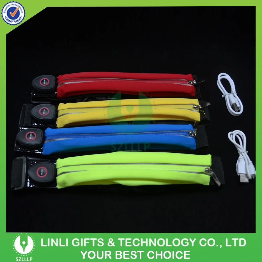 Wholesale Quality Nylon Flip Running Belt,Sport Glow Waist Bag Led Waist Belt Bag.jpg