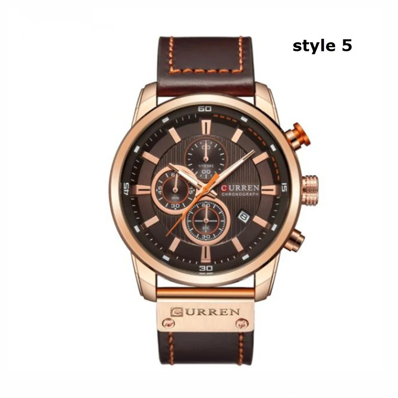 

CURREN Luxury Top Brand Men Leather Waterproof Sports Watches Men's Army Military Watch Man Quartz Clock Christmas Gifts