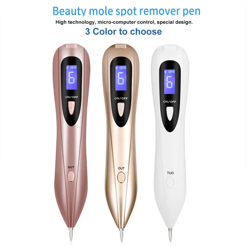 

USB Charging Dot Mole Removal Pen Set-Safe Portable Spot Eraser Tool Kit for Face Dark Freckle Spot Small, Pink;gold or customized