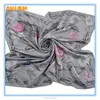 China cheap 100% silk flower printed custom fashionable ladies scarf