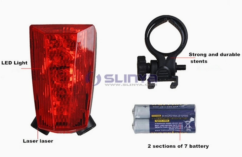 Max 30 Hour Aaa Battery Bike Tail Light Red Laser Bicycle Rear Light