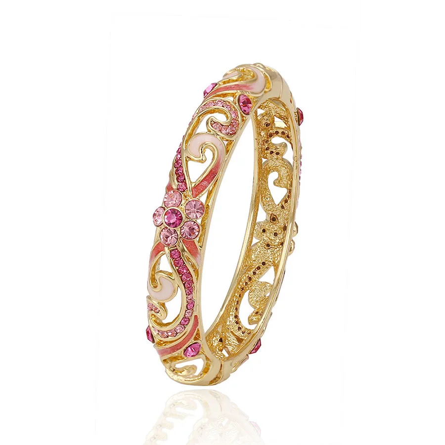 

bangle-151 xuping Dubai Jewelry Girls 24K Plated Gold Colorful Zircon Bangles