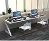 Factory Wholesale Big Lots Computer Desk Study Glass Organizer White Standing Office Desk Screen Partition desk office
