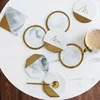 China manufacturer kitchenware marble and gold cool drink white coasters with gold
