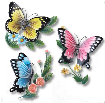 Set Of 3 Vivid Butterflies Metal Wall Art Wholesale - Buy Wall Art
