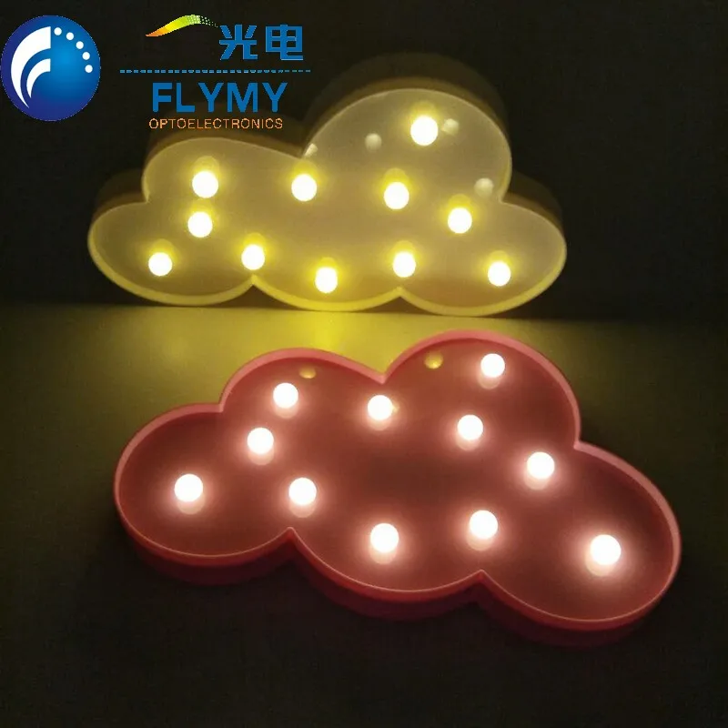 Amazon hot product 11Leds Battery Operated LED Marquee Cloud Night Light with CE ROHS certificate for kids romm decor
