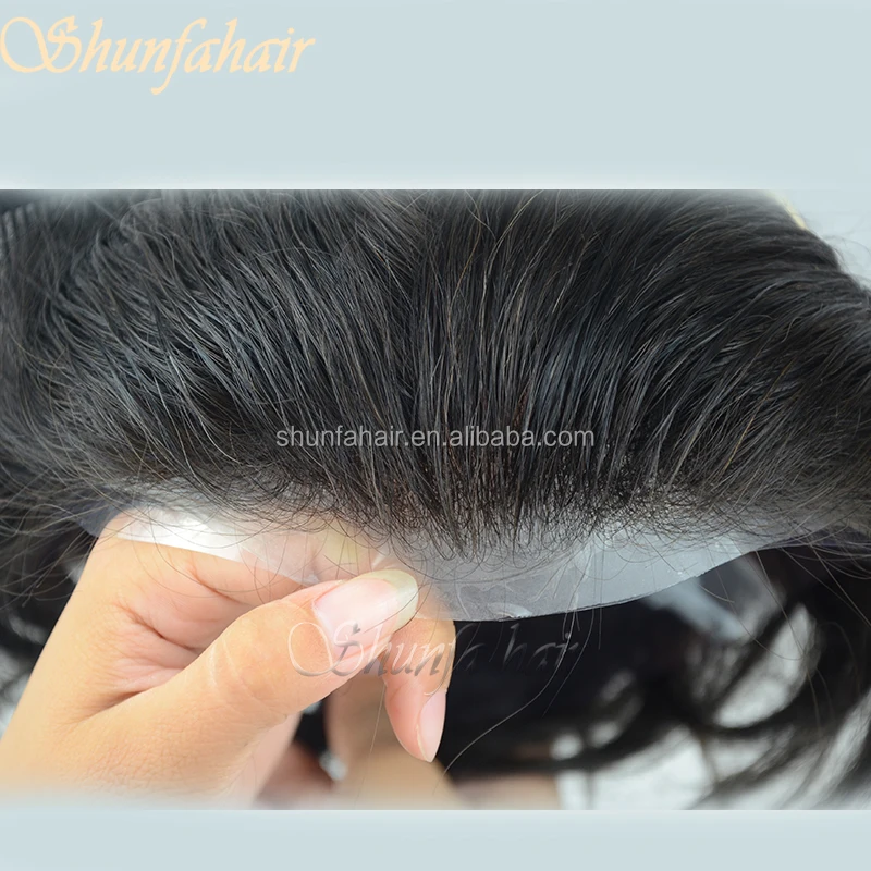 

Super Full poly hair piece Accept Paypal Natural Hairline /Best Quality Toupee on Sale