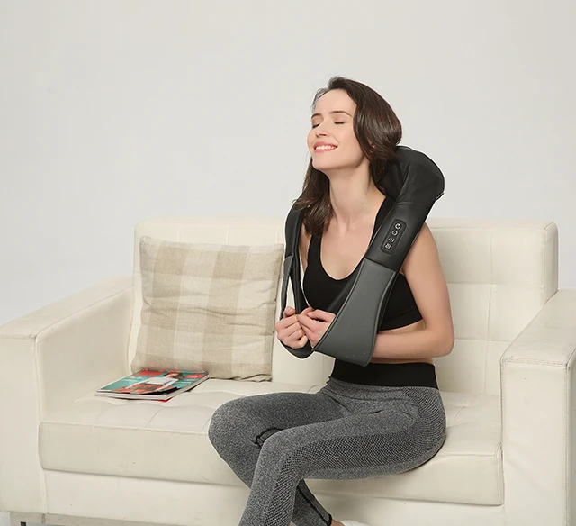 
Electric Shiatsu Kneading Neck Shoulder Back Body Massager belt with Heat for Home Office Car 