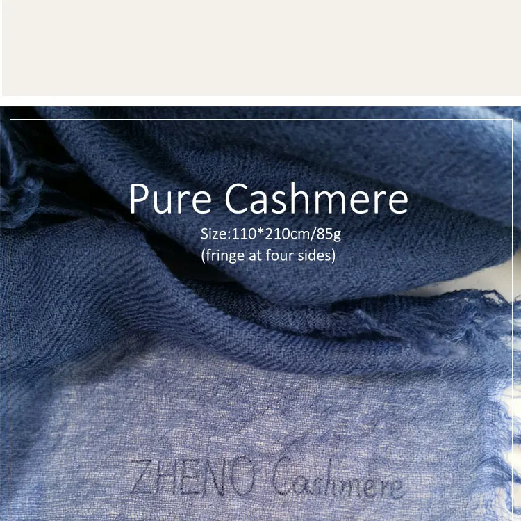 High Quality Italian Women Super Soft Plain  Long 100% Cashmere Kashmiri Pashmina Shawls