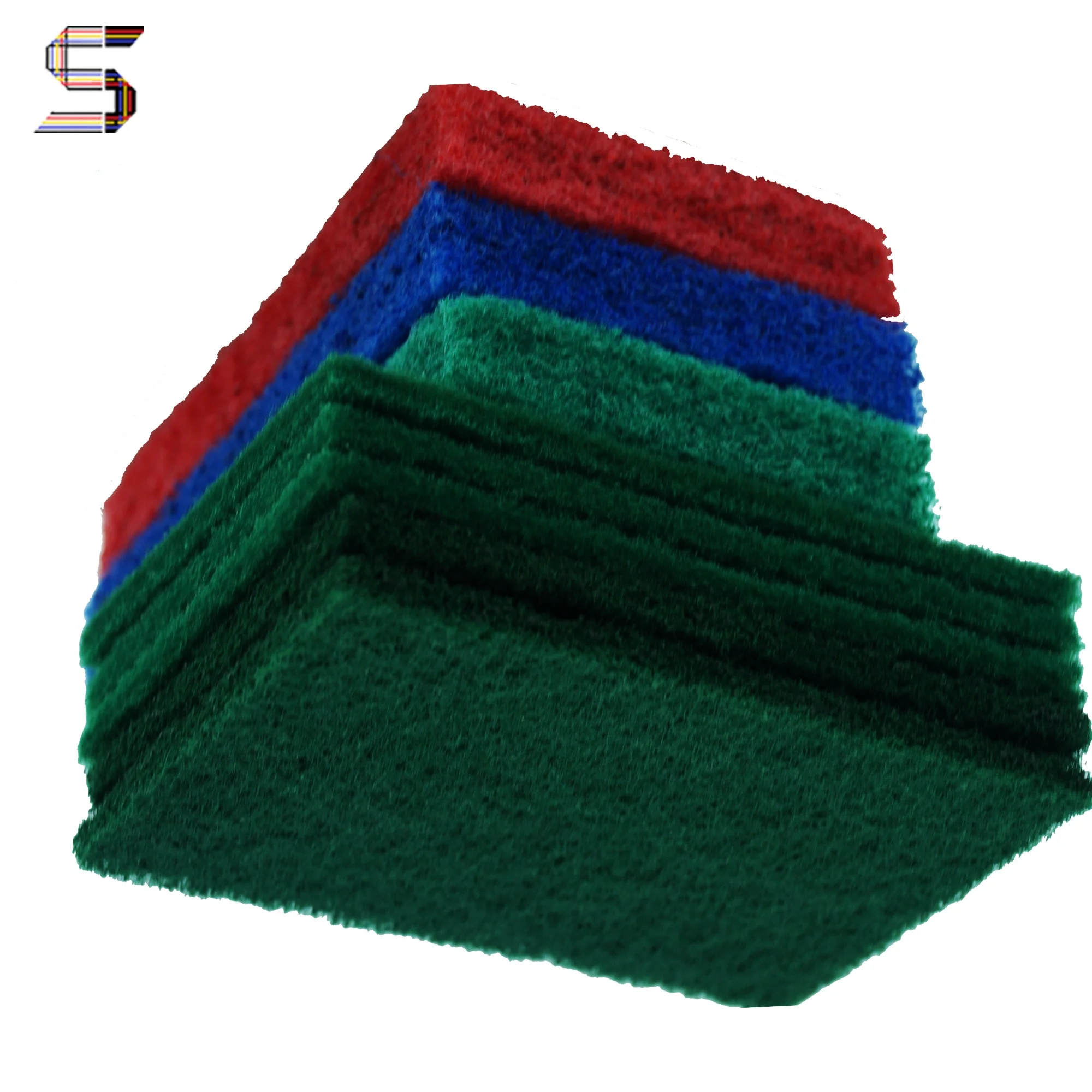 

abrasive 12.7*8.9*1.8cm thick nylon ceramic polishing pads, Green/blue/red/pink/yellow