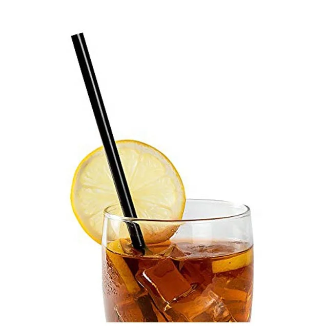 

Party Supply Plain Black Paper Drinking Straws