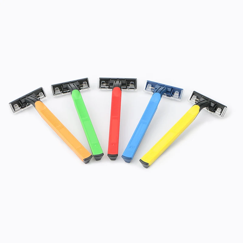 Private Label Rubber Handle Razor 2 Blades Disposable Shavette Razor