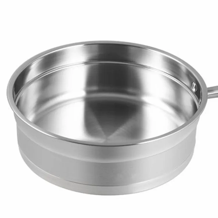 popular functional stainless steel saute pan with glass lid