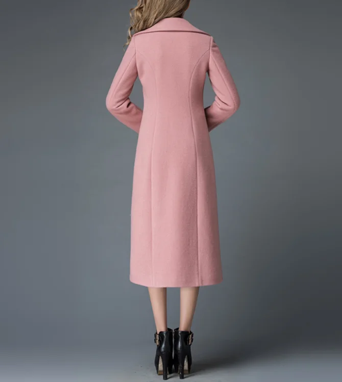 Slim Trench Longue Cheville longueur Style Manteau En Laine Slim Trench Longue Cheville longueur Style Manteau En Laine