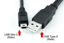 MINI USB 5PIN Y cable Data to USB 2 0 2 Two dual A Type Male