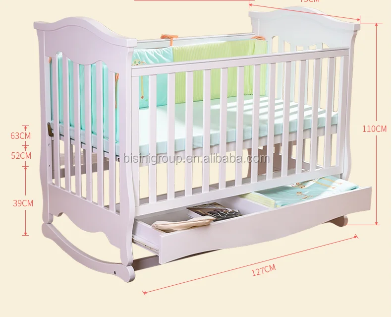 Bisini Modern Style Wooden Baby Crib New Born Baby Crib Baby