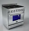 Hyxion HRG3618SS 36" Pro-Style Dual-Fuel Range with 6 Sealed Burners, 1 European Convection Ovens, Multi Function Programmable