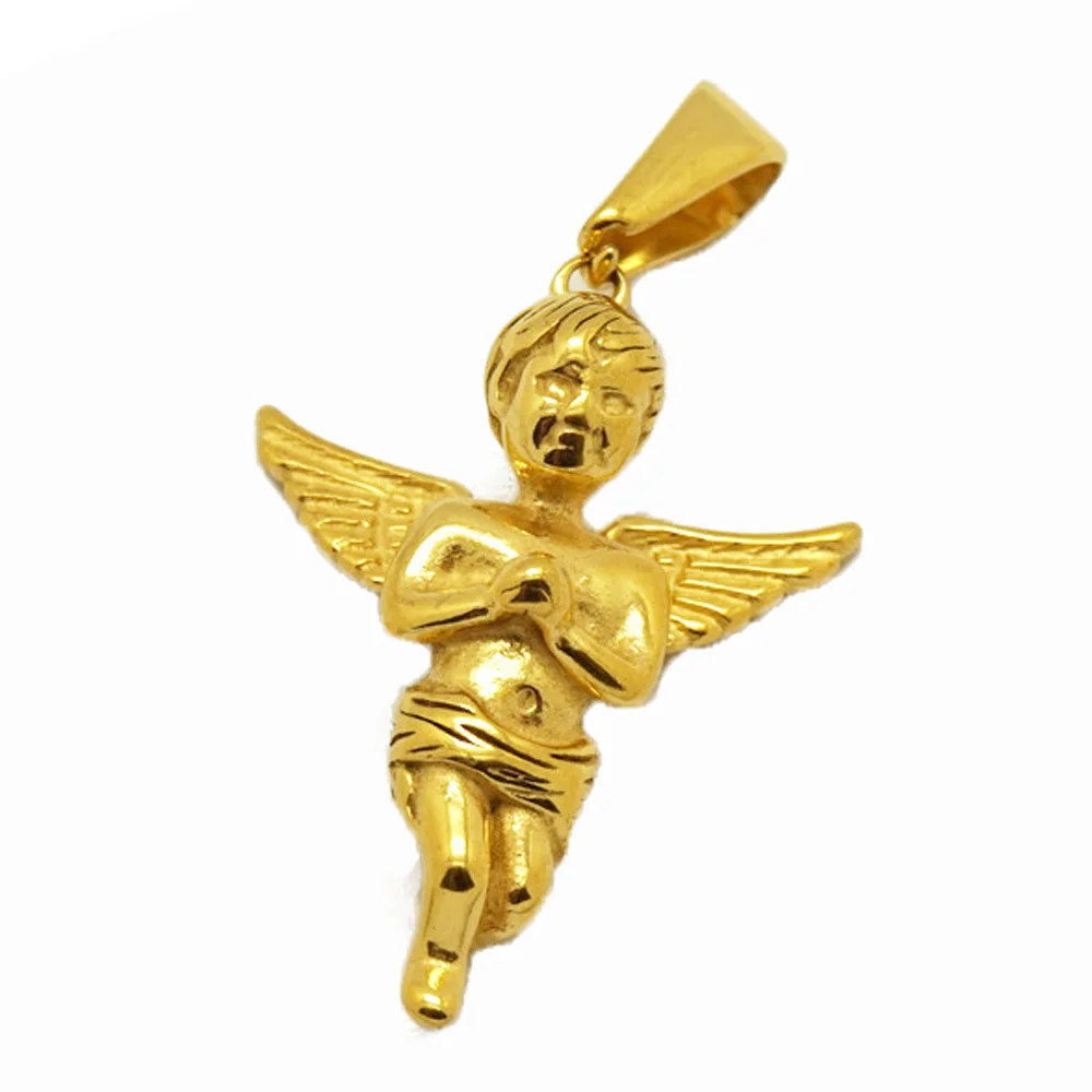 Olivia Christmas Gift Hiphop New Design 18k Gold Guardian Angel Pendant