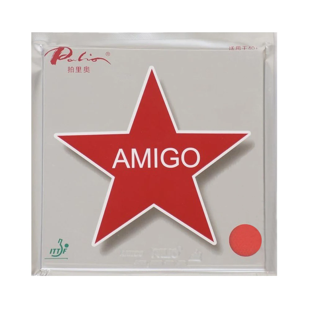 

Palio AMIGO professional ping pong rubber pimple in table tenns rubber, Red/black