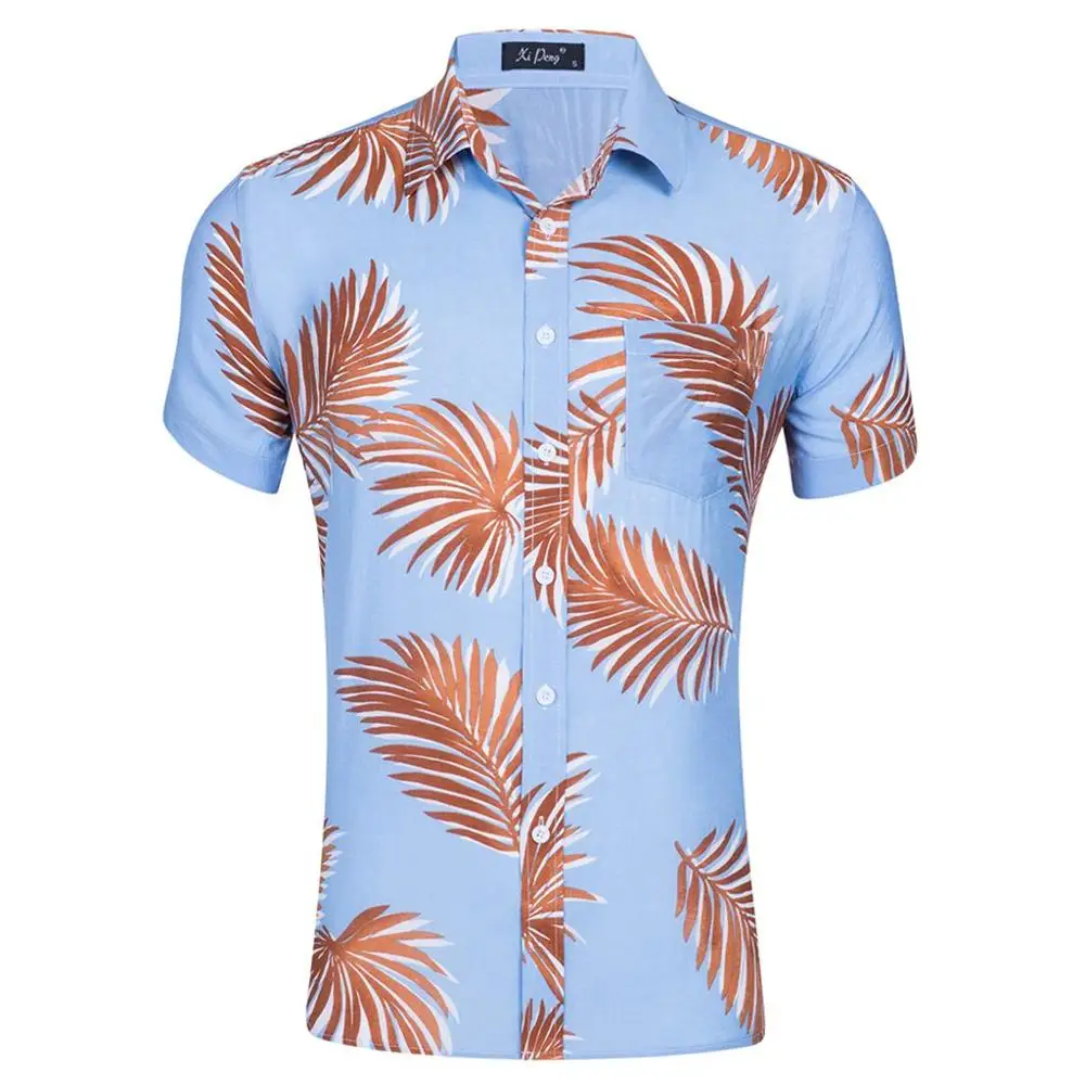 

100% Cotton Men's Short Sleeve Floral Print Hawaiian Button Shirt Floral Large hawaiian shirts aloha shirt for men, Etc(all colors)
