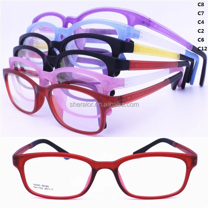 

wholesale pupil Nano plastic bendable rectangle shape semi transparent color prescription glasses frame CNF price