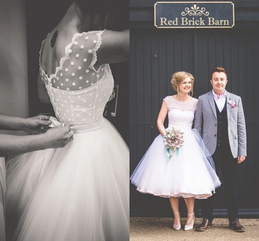 Vintage 1950s Style Polka Dotted Short Wedding Dress Wed Direct