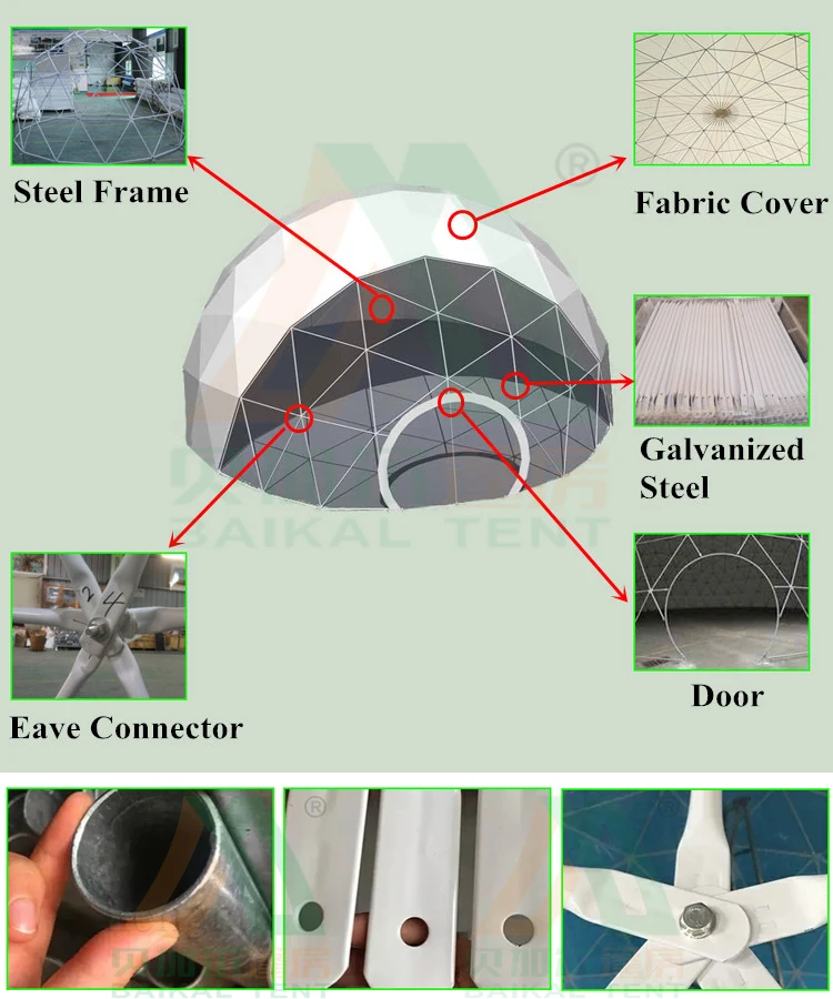 Luxury geodesic dome house tent resort hotel geodome for camping